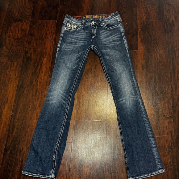 Rock Revival Liberty Boot Cut Stylish Blue Women's Jeans Y2K Vintage 31 EUC - Picture 2 of 14